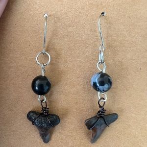 Handmade shark tooth earrings